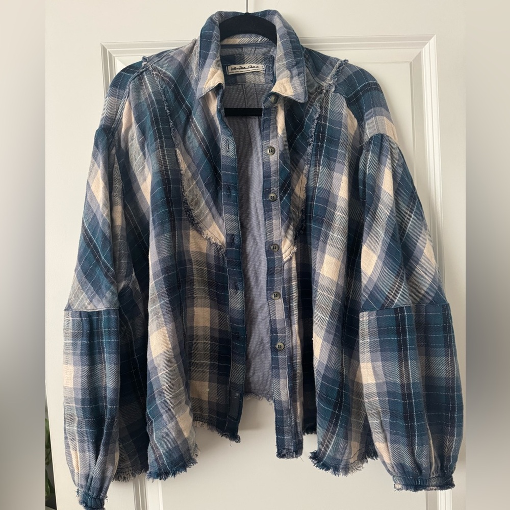Free people Kyoto plaid swing top